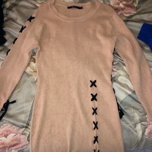 Pink sweater dress